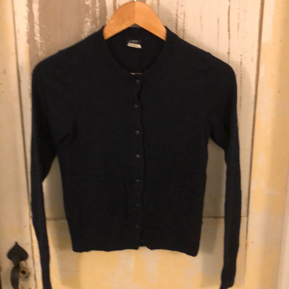 J. Crew cashmere classic cardigan in navy